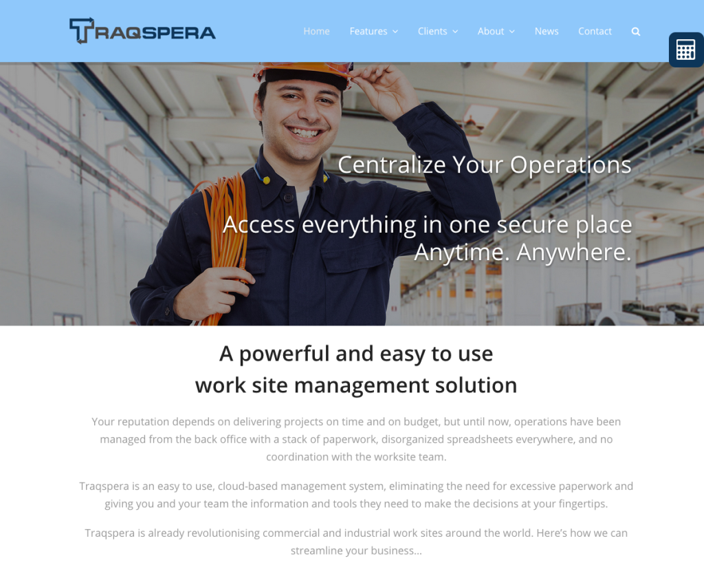 Website copywriting services for Traqspera Technologies Inc.